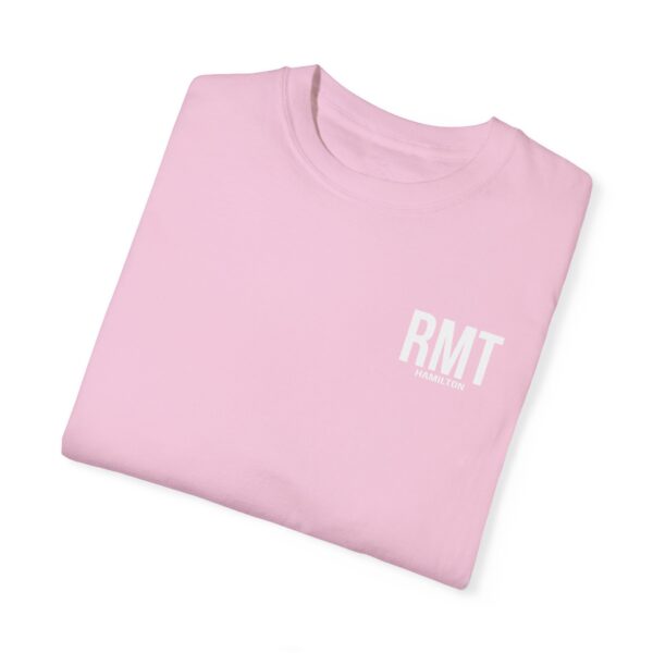 CUSTOM RMT HAMILTON (in white lettering) Unisex Garment-Dyed Massage Tee - Image 35