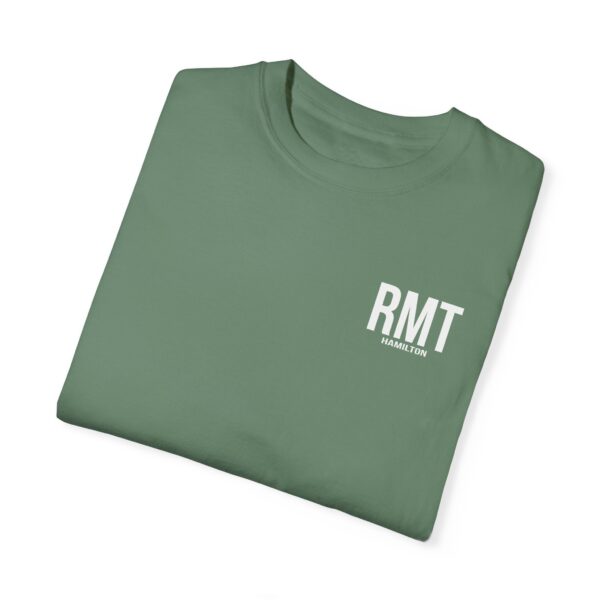 Customised RMT HAMILTON Shirt (in white lettering) Unisex Garment-Dyed Massage Tee - Image 23