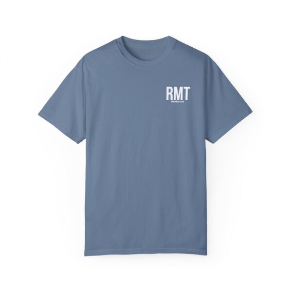 CUSTOM RMT HAMILTON (in white lettering) Unisex Garment-Dyed Massage Tee - Image 25