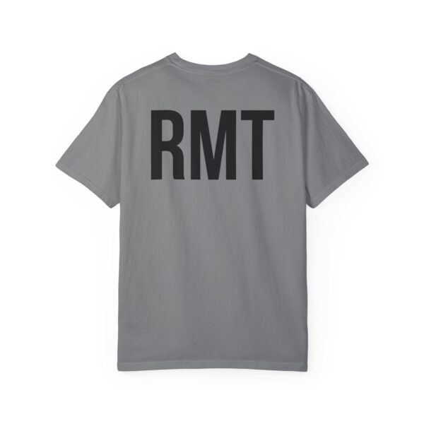 Customised RMT HAMILTON Shirt (in black lettering) Unisex Garment-Dyed  Massage Tee - Image 6