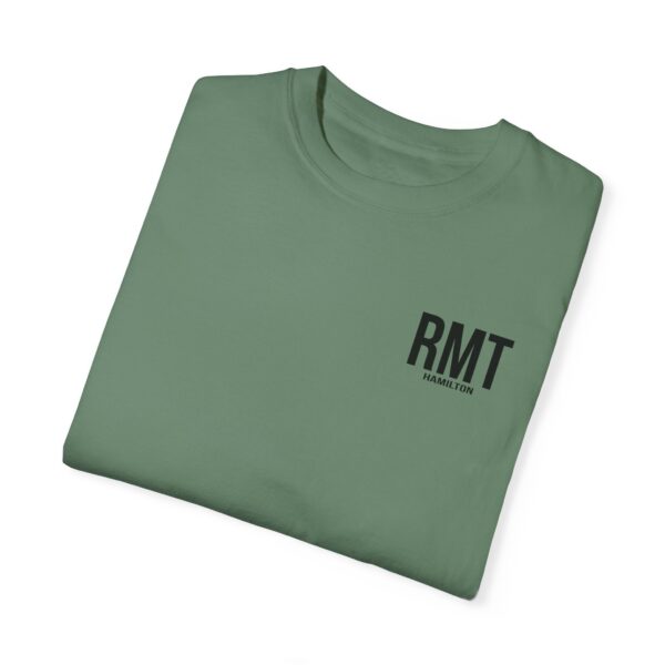 Customised RMT HAMILTON Shirt (in black lettering) Unisex Garment-Dyed  Massage Tee - Image 15