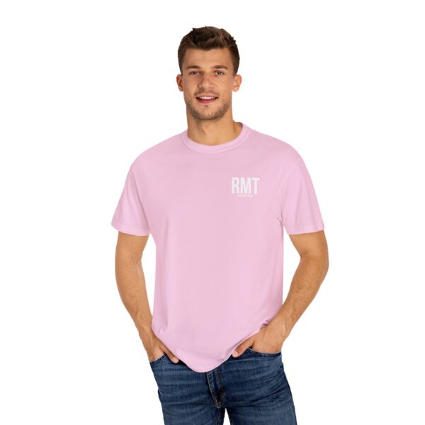 CUSTOM RMT HAMILTON (in white lettering) Unisex Garment-Dyed Massage Tee - Image 36