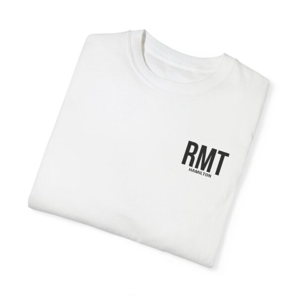 CUSTOM RMT HAMILTON (in black lettering) Unisex Garment-Dyed  Massage Tee - Image 3