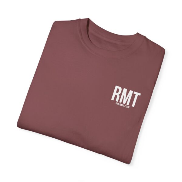 Customised RMT HAMILTON Shirt (in white lettering) Unisex Garment-Dyed Massage Tee - Image 19