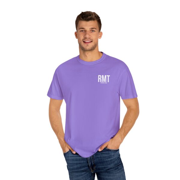 CUSTOM RMT HAMILTON (in white lettering) Unisex Garment-Dyed Massage Tee - Image 32