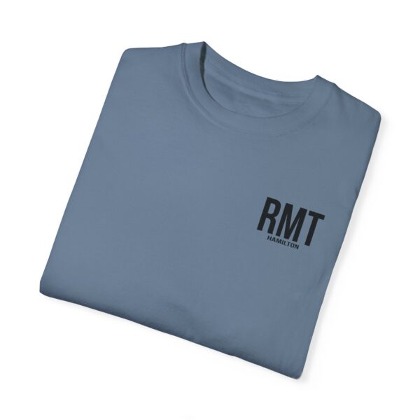 Customised RMT HAMILTON Shirt (in black lettering) Unisex Garment-Dyed  Massage Tee - Image 19