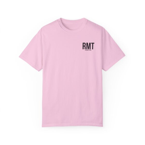 Customised RMT HAMILTON Shirt (in black lettering) Unisex Garment-Dyed  Massage Tee - Image 25