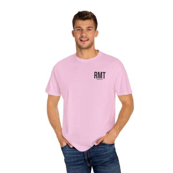 Customised RMT HAMILTON Shirt (in black lettering) Unisex Garment-Dyed  Massage Tee - Image 28